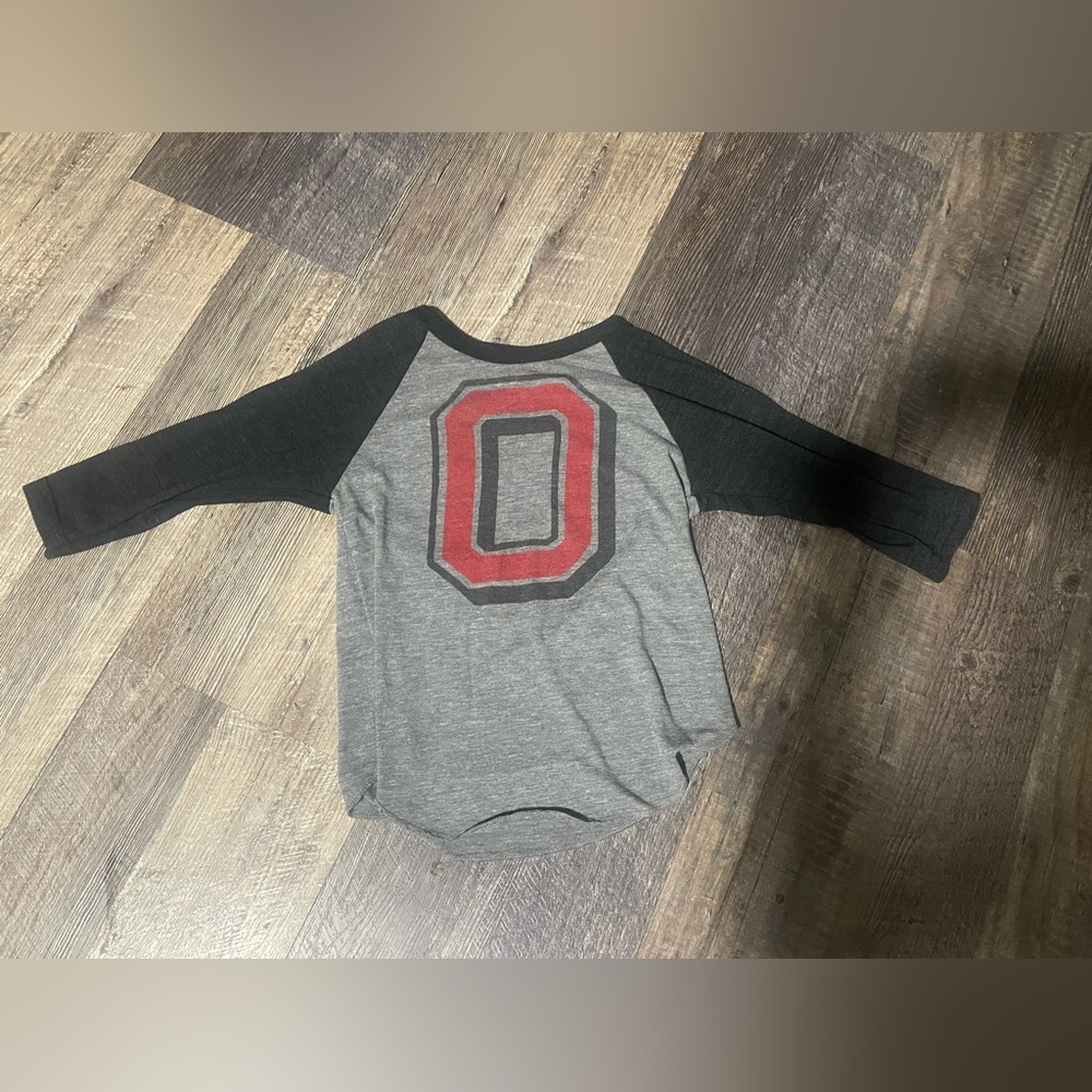 HOMAGE Kids Gray and Black Raglan OSU Graphic